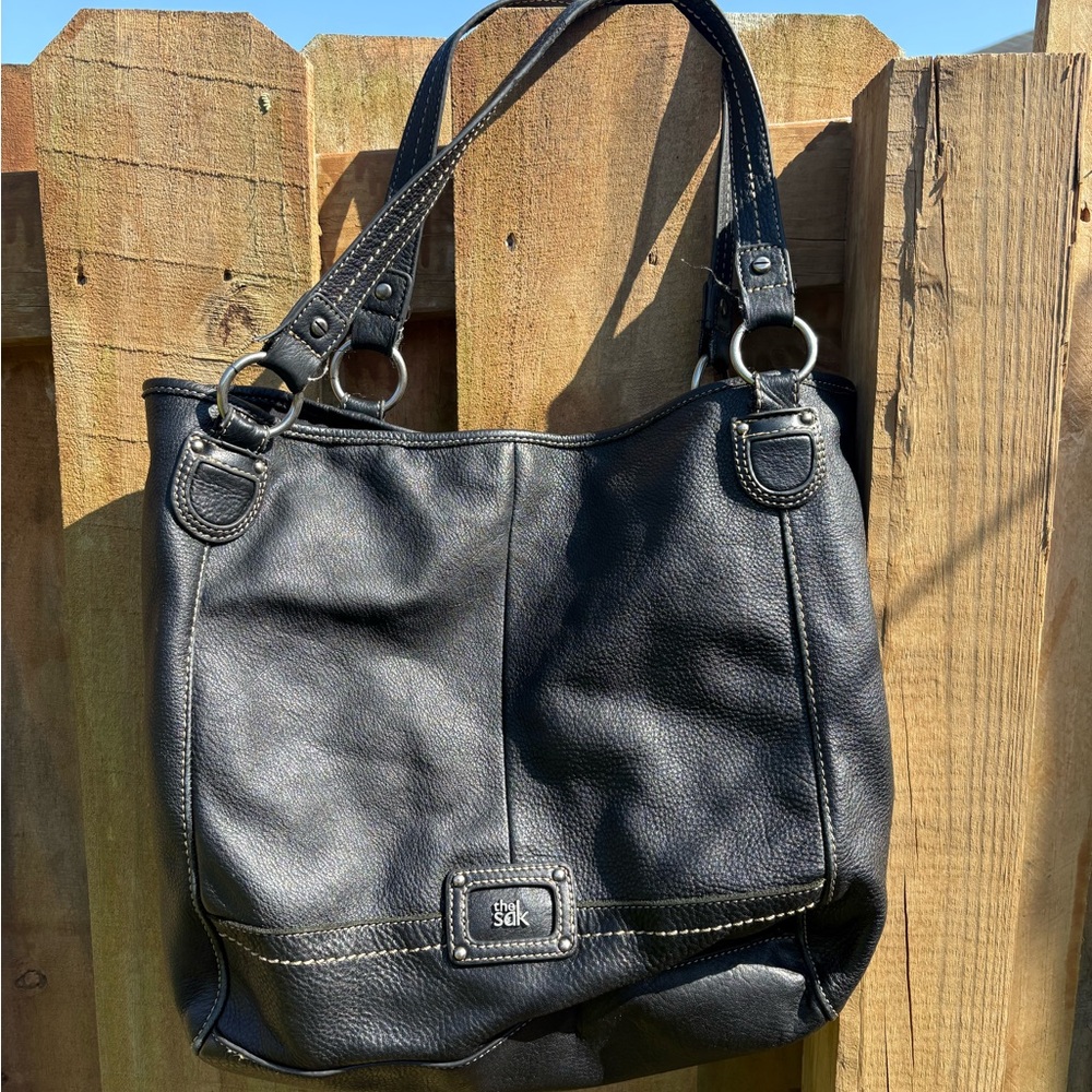 The Sak Black Leather Shoulder Bag